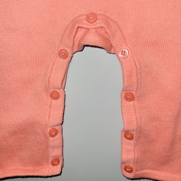 🩷 Janie and Jack Nautical Charm Coral White Cotton Knit One Piece Outfit 3-6 - Picture 3 of 7